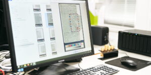 Monitor zeigt digitalisiertes Archivgut